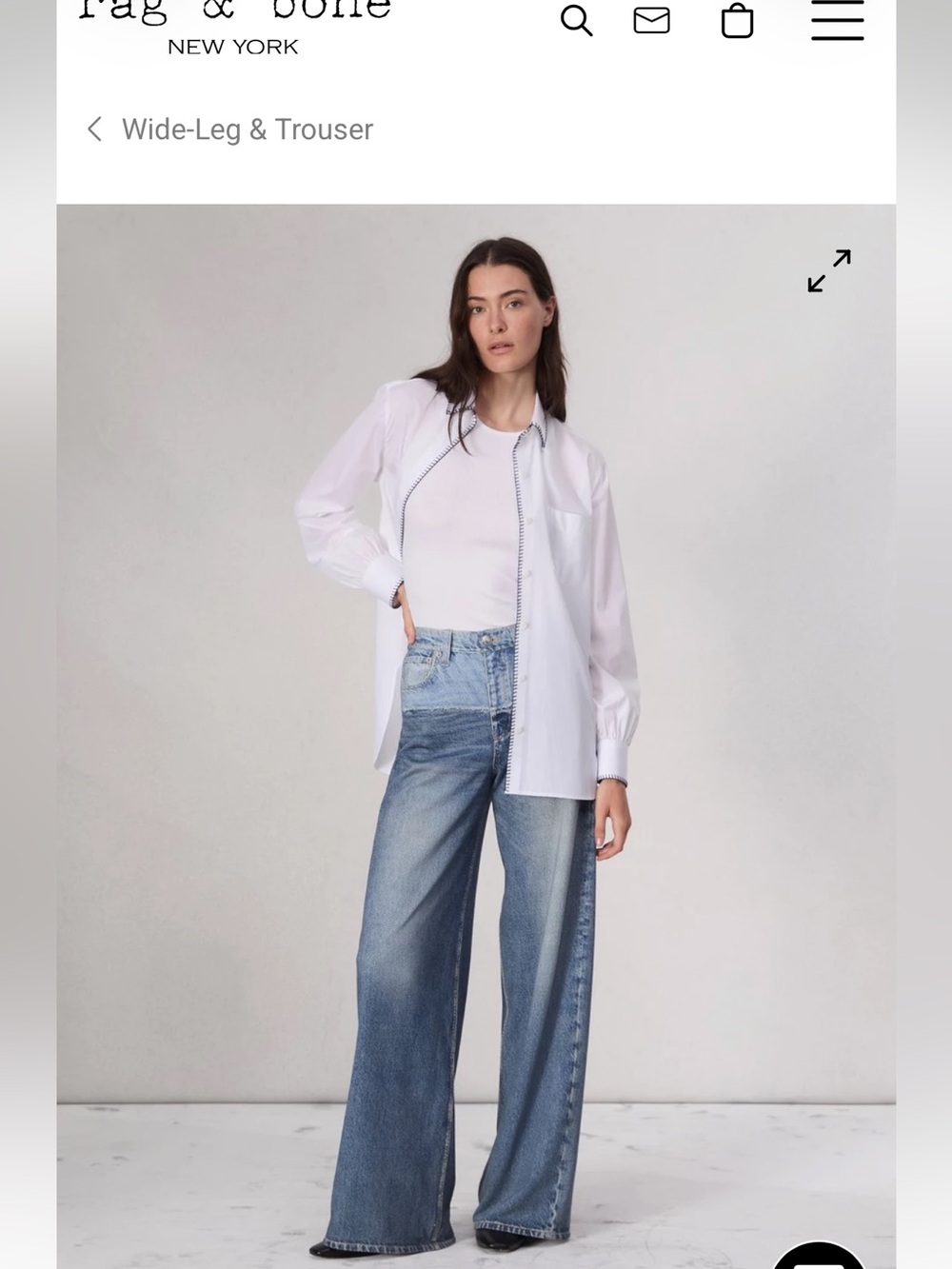 rag & bone Miramar Sophie Antonia Wide Leg Jeans 28
